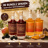Solivér 4er Genuss-Bundle: 4 Flaschen handgemachter Gin-Likör aus dem Sauerland – 2× Brombeer und 2× Mango-Maracuja, dekoriert mit frischen Brombeeren, Mangoscheiben und Maracuja. Im Bundle sparen gegenüber dem Einzelkauf.
